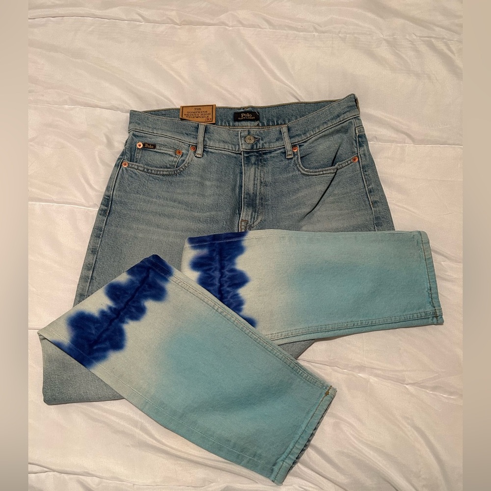 NWT Polo Ralph Lauren Tompkins skinny high rise ankle jeans. Rope died. Size 30R